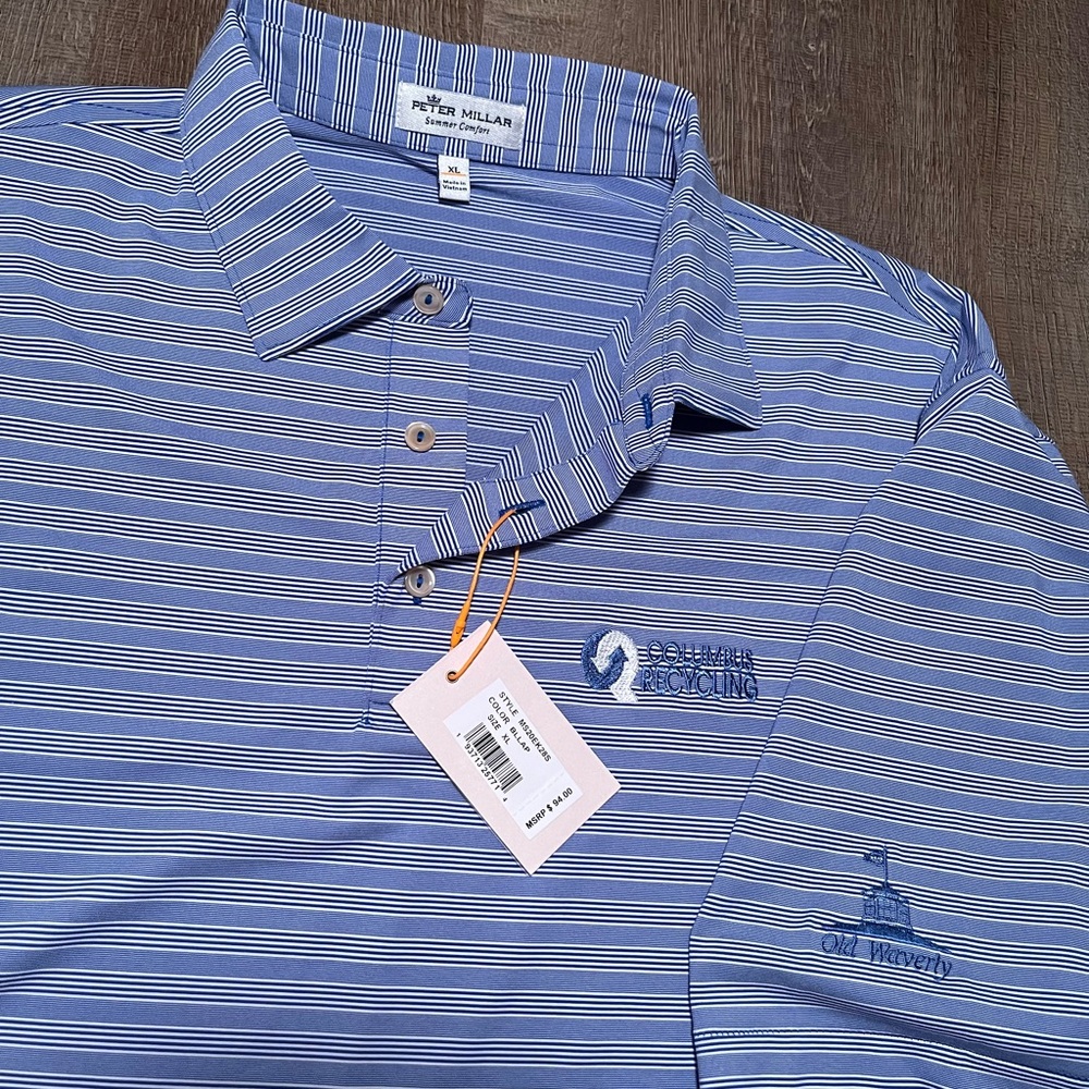 Peter Millar NWT Summer Comfort Crown Sport Performance Polo XL Blue Old Waverly